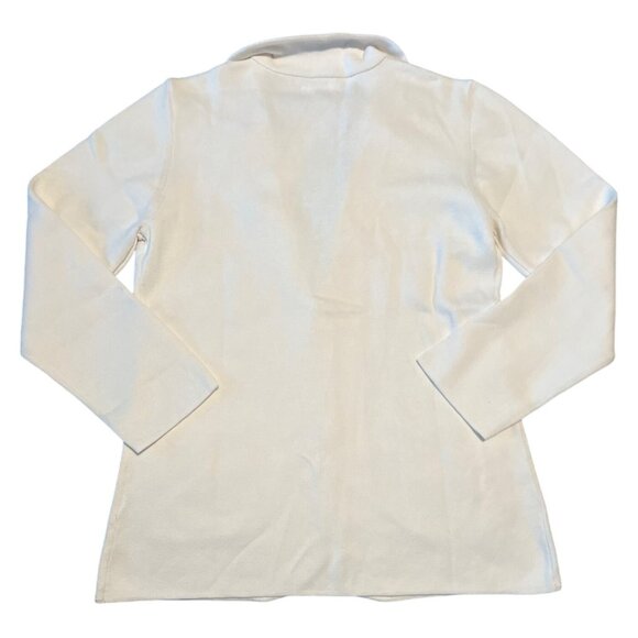 BURGESS Women's Milly Blazer Cotton Silk Knit Blazer Laser White X Large NWT - Picture 8 of 8